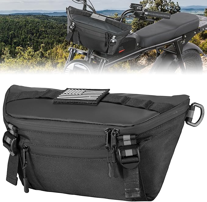 KEMIMOTO Motorcycle Handlebar Bag, Universal Motorcycle Fork Bag Waterproof Front Storage Bag for Motorbike Dirt Bike and Snow Bike with Front Fork 2.2L