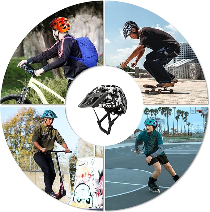 Kids Bike Helmet for Boys and Girls Ages 8-14 Adjustable Youth Helmet with Detachable Visor Lightweight, Safe & Stylish Cycling Bicycle Helmets for Kids 54-57cm