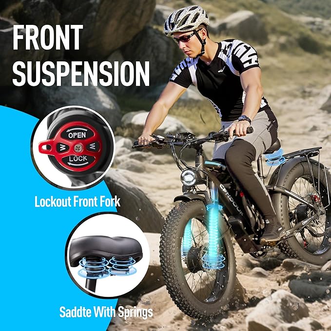 Peak 8000W Max Output Dual Motor Ebike Fast 47MPH 58V 36AH Battery Electric Bike for Adults 105 Miles Long Range 24 Inch Fat Tire Commuter Electric Bicycle for Men Women