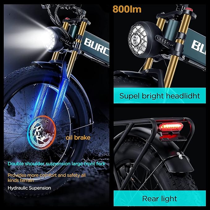 2026 Upgraded Dual Motors AWD Electric Bike for Adults 5000w/3000W/1500W Motor Dirt Ebike 40MPH/30MPH 52V/48V 30Ah/20Ah Battery Up to 90 Miles Long Range 26" Fat Tire Bicycle for Commute Mountains