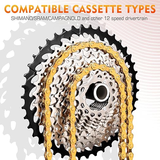 BUCKLOS 6/7/8/9/10/11/12 Speed Bike Chain, High Performance Lightweight Bicycle Chains for Road Bike/Mountain Bike/Ebike,Compatible with Shimano, SRAM, Campagnolo Silver/Gold