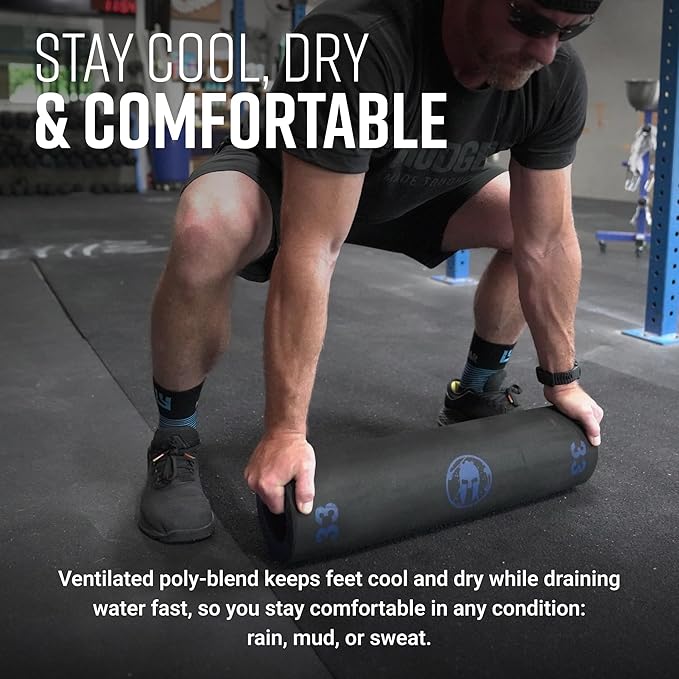 Crew Length Trail Running Socks, Quick-Drying Mid-Calf Socks with Arch Support, Sweat-Resistant, Breathable Athletic Socks