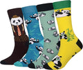 Cansok Men's 2/4 Packs Fun Crazy Novelty Dress Crew Socks