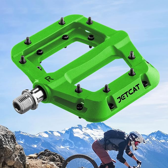 Mountain Bike Pedals Flat - MTB Pedals Flat, Bicycle Pedals for BMX/MTN/Road/Gravel/EBike, BMX Pedals, Platform Pedals, Adults & Kids Bike Replacement Upgrades Parts 9/16