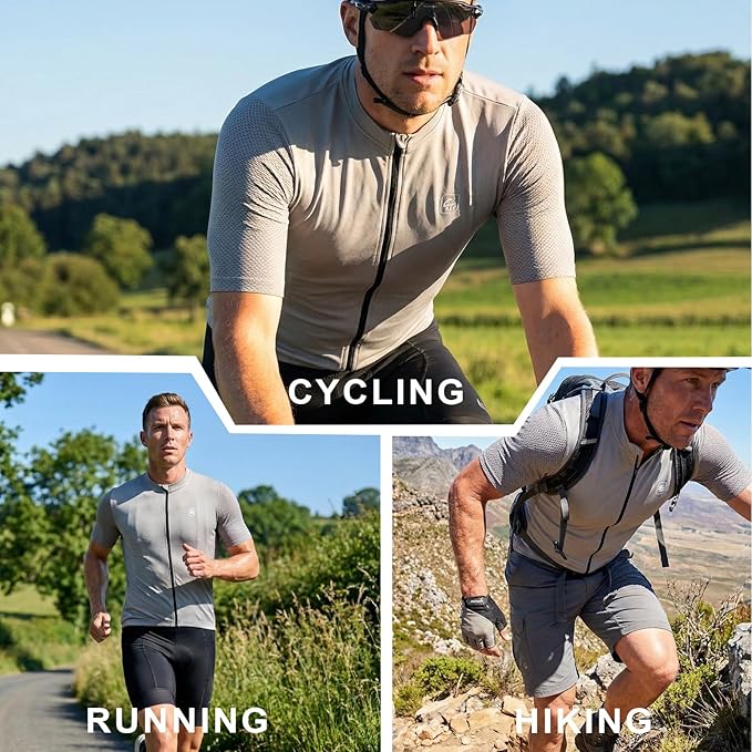 Cycling Jersey Men Bicycle Shirt Short and Long Sleeve MTB Road Biking Jersey with Pockets