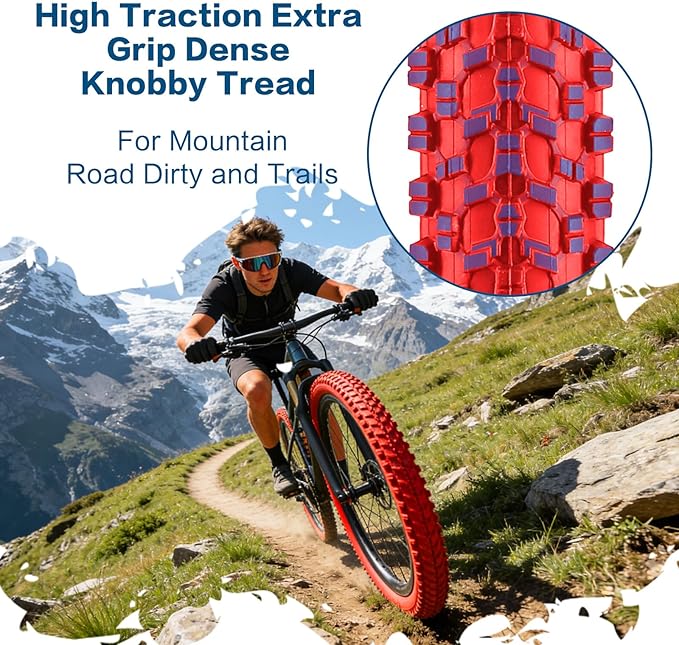 SIMEIQI Bike Tires 26x1.95 Inch Bike Tire for Mountain Foldable Replacement Bicycle Tire