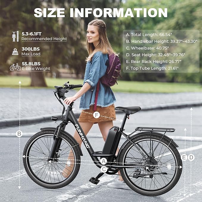 Electric Bike for Adults, 26" City Cruiser Ebike with 1000W Peak Motor, 21.7MPH 50 Miles Commuter Adult Electric Bicycles with 48V Battery, Adjustable Stem, 7-Speed, UL 2849 Certified