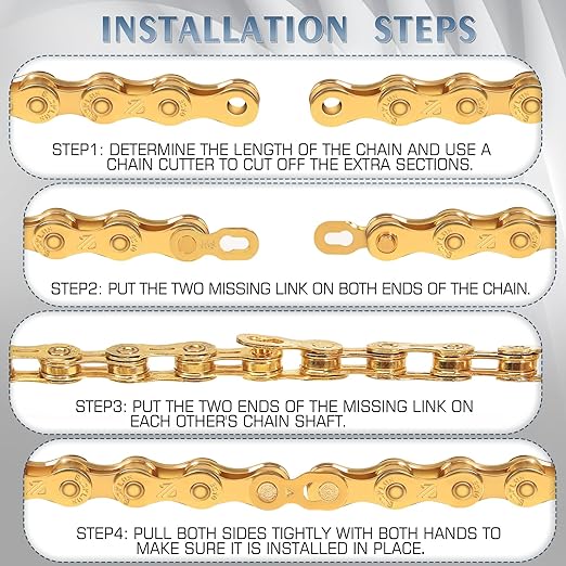BUCKLOS 6/7/8/9/10/11/12 Speed Bike Chain, High Performance Lightweight Bicycle Chains for Road Bike/Mountain Bike/Ebike,Compatible with Shimano, SRAM, Campagnolo Silver/Gold