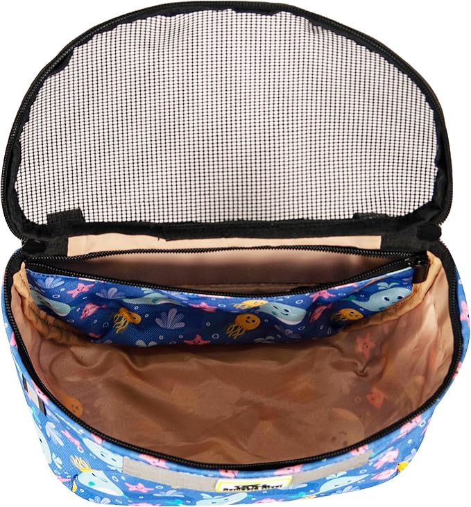 Kids Bike Basket,Durable Front Frame Bicycle & Scooter Basket Bag,Waterproof Fabric Bicycle Handlebar Bag for Boys, Girls, Toddlers with Zipper Mesh Lip (Blue Ocean)