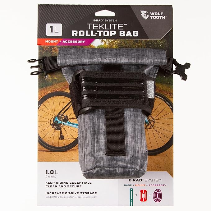 Wolf Tooth B-RAD TekLite Roll-Top Bag 1L with Mounting Plate Vehicle Bag