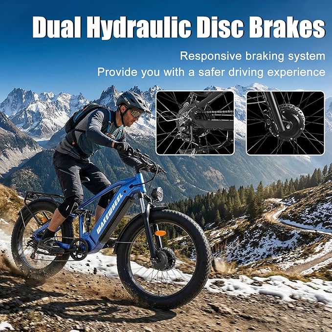 8000w Electric Bike for Adults, 60V 32Ah Battery Ebike, Fat Tire & Long Range Electric Bicycles, 210Nm Mountain Bike Full Suspension, Hydraulic Brake Electric Bicycle