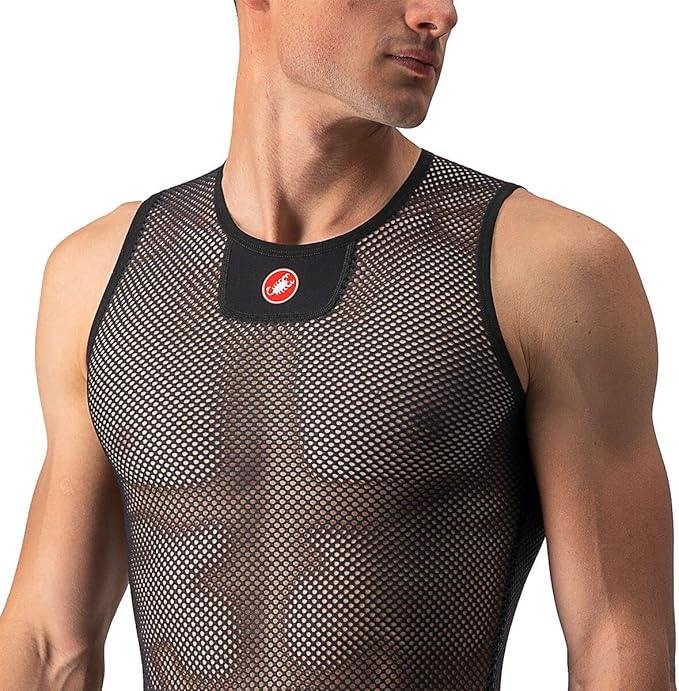 CASTELLI Men’s Core Mesh 3 Sleeveless, Lightweight Breathable Base Layer for Hot Weather Cycling, Quick-Dry Riding Undershirt
