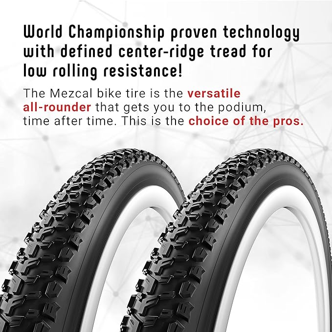 Vittoria Mezcal Mountain Bike Tire for Hardpack Terrain Conditions - Performance XC-Trail TNT MTB Tire - Black