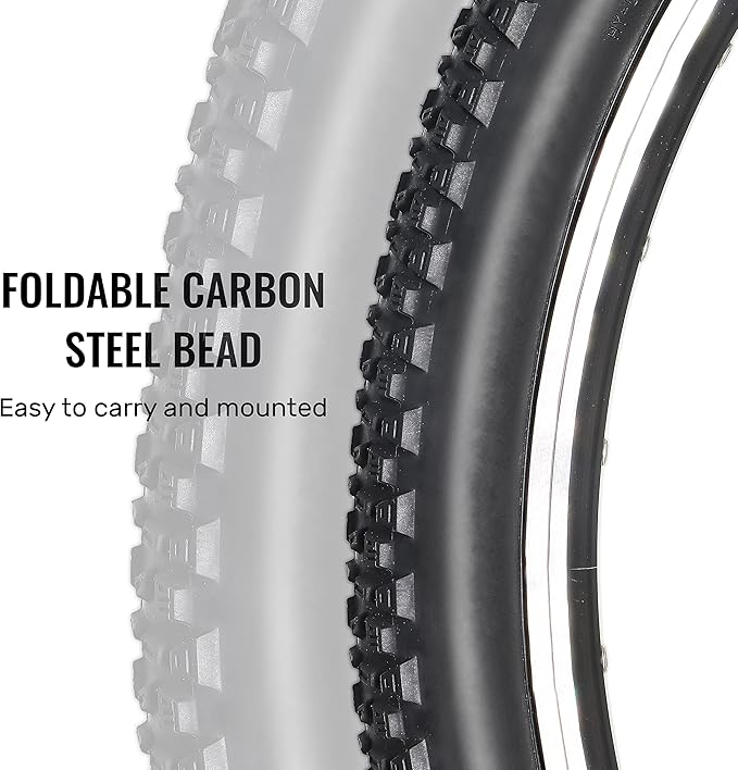 MOHEGIA Mountain Bike Tires - 20/24/26/27.5 Inch Folding MTB Bicycle Tires Replacement,Steel Bead All-Terrain and High-Performance Durable for Off-Road,Street & Trail Adventures