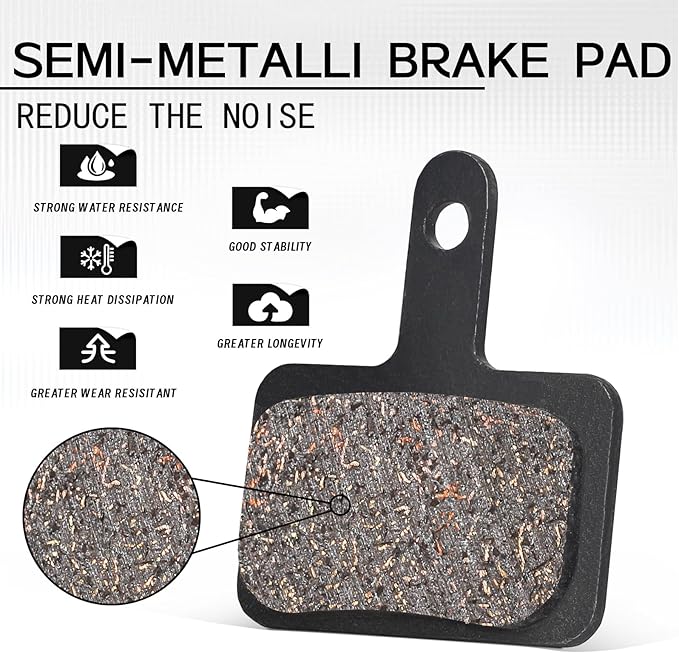 BUCKLOS Bike Disc Brake Pads for TRP Tektro Shimano MT200 Deore Br-M575 M525 M515 T615 T675 M505 M495 M486 M485 Ridstar Q20,Bicycle Disk Brakes Pads for Mountain Bike/Electric Bike/Road/Scooter/Ebike