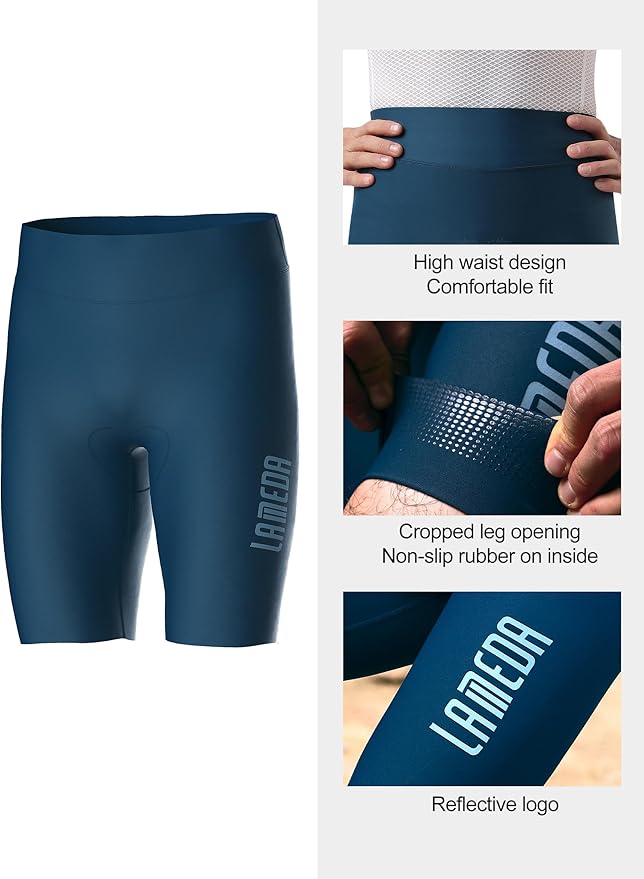 LAMEDA Padded Bike Shorts for Men Breathable Cycling Shorts with Padding Moisture-Absorbing Bicycle Shorts for Biking Road