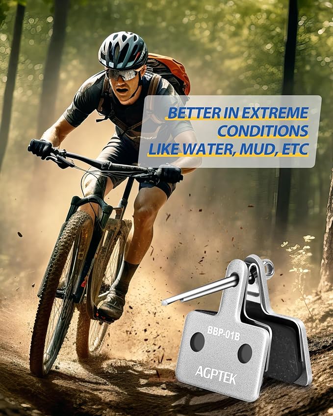 AGPTEK Bike Brake Pads, High-Performance Brake Pads, Disc Brake Pads & Spring (Semi-Metallic&Resin) for Mountain Bike Disc Brakes,Bike Pads Compatible with TRP Tektro Shimano Deore Br