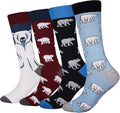 Cansok Men's 2/4 Packs Fun Crazy Novelty Dress Crew Socks