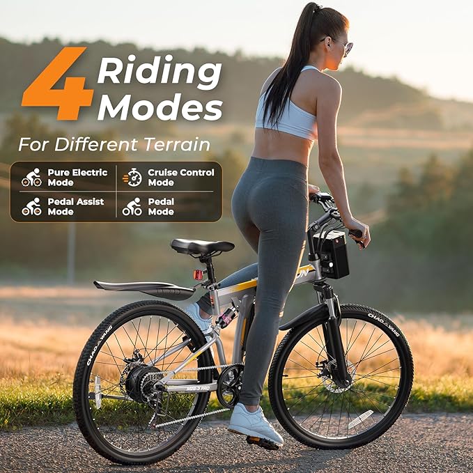 VARUN Folding Electric Bike for Adults - Peak 750W Motor 26" Ebikes, Foldable Electric Bike with 48V Longe Range Battery, Up to 20+MPH 50 Miles, 7-Speed Gears & Dual Hydraulic Suspension