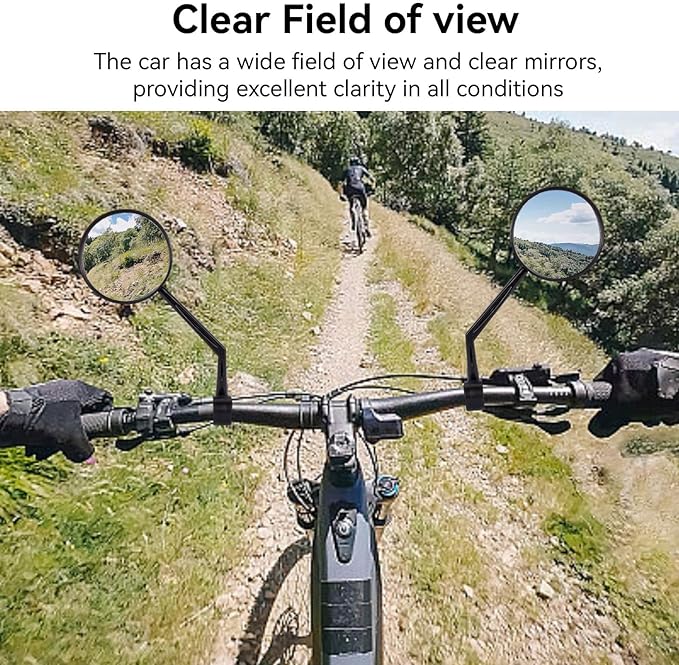 Bike Mirror Handlebar Mount, 2PCS Adjustable Bike Rear View Mirror Bicycle Mirrors for Handlebars Mountain Road Bike Scooter