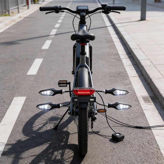 36V 48V 52V LED Bicycle Light Kit Front Rear Turn Signal Brake Lights Set, with Flashing Indicator, Electric Bikes Tricycles Waterproof Cycling Safety System