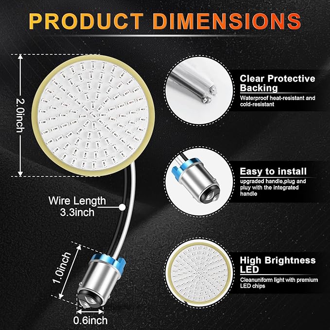 LivTee Extremely Bright Flashing Strobe Blinking Brake Stop Tail LED Lights Panel with 1157 Base Compatible with Harley Dyna Street Glide Road King, Brilliant Red