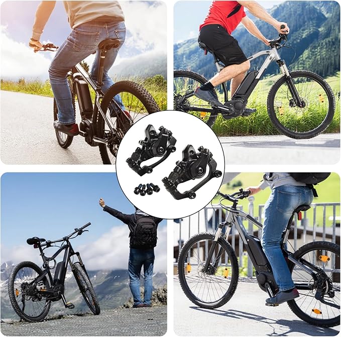 Bike Disc Brake Kit, Mechanical Disc Brakes Aluminum Alloy Caliper Mechanical Disc Brake Caliper Set Front And Rear For Electric Bike Mountain Bike Road Bike Folding Bike (front brake)