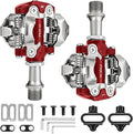 SPD Bike Pedals, 9/16 "Mountain Bike Pedal, Aluminum Alloy Sealed Clipless Pedals Compatible with SPD Type Cleats - Easy Clip in & Out