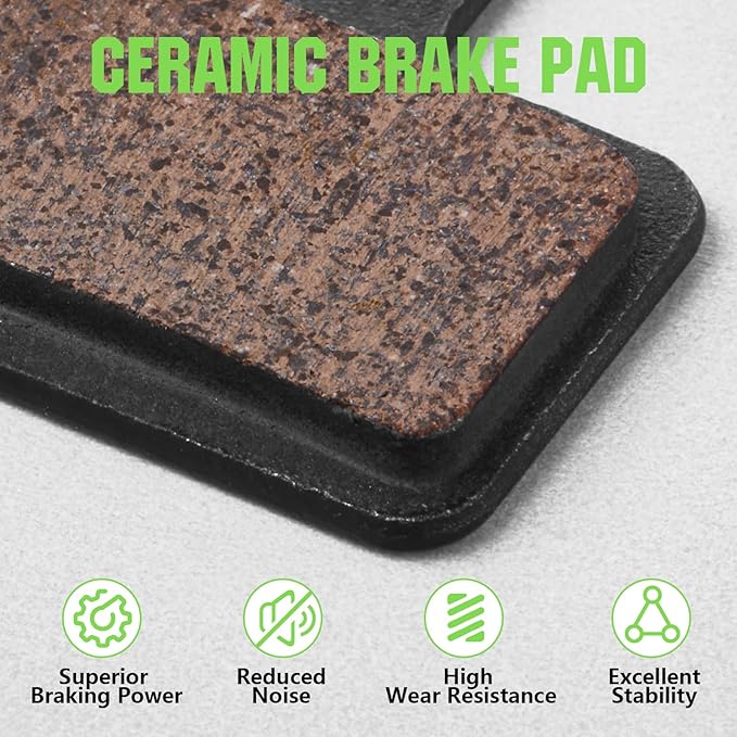 Zacro 2/4 Pairs Bike Brake Pads, Ceramic Bicycle Disc Brake Pads Fit for Tektro Shimano TRP Deore Br-M575 B01s Mt200 M525 M515 T615 T675 M505 M495 M486 M485, Mountain MTB Ebike Brake Pads Replacement