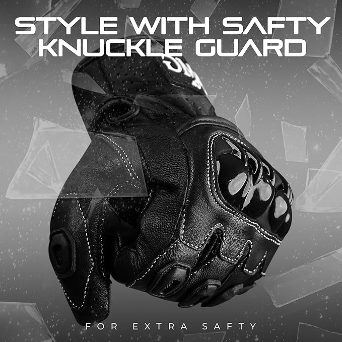 Motorcycle Gloves for Men and Women – Motorbike Powersports Racing Gloves with Hard Knuckle, Anti-Slip Palms, and Touchscreen Perfect for BMX ATV MTB Riding, Dirt Bike, Road Racing