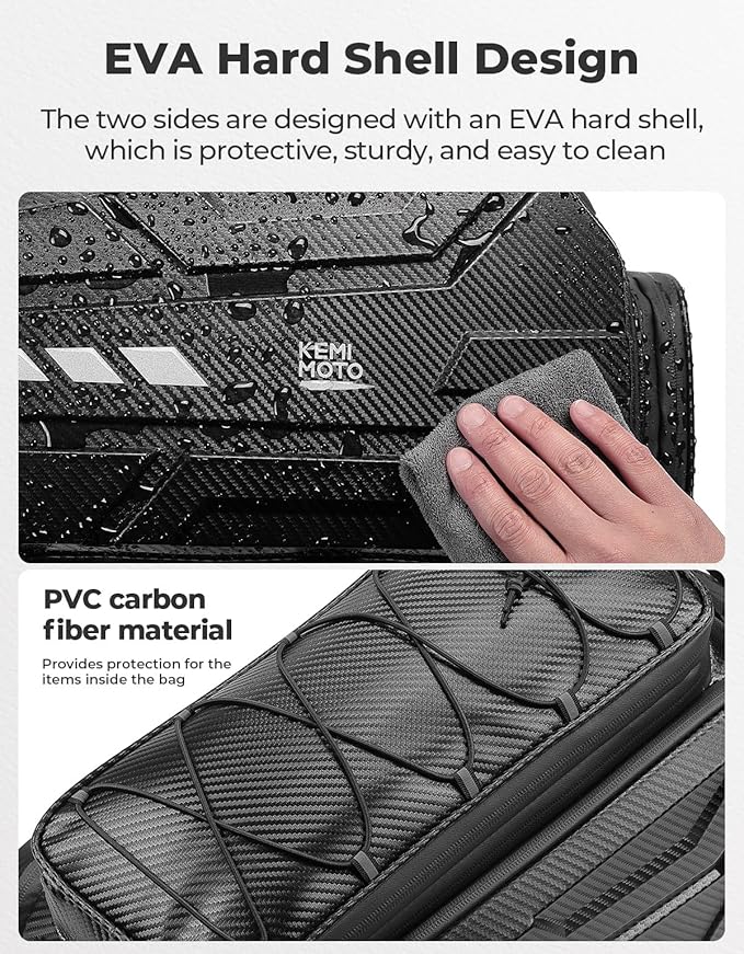 KEMIMOTO Ebike Battery Bag Bike Bags for Rear Rack, 40L Hard Shell Bag with Waterproof Cover, Ebike Trunk Bicycle Seat Pannier for Commuter Travel Outdoor