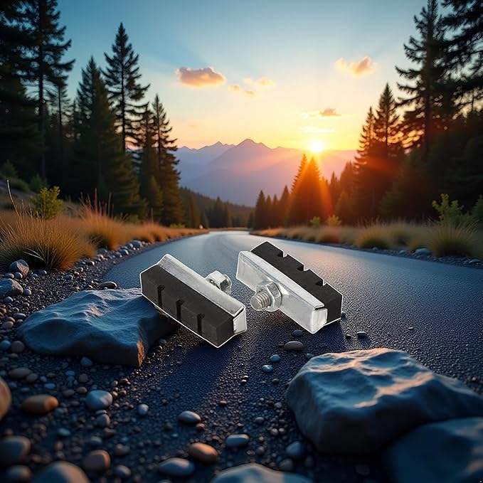 2 Pcs Bike V Brake Pads Rubber Shoes Black Blocks MTB Road Bike Accessories, Bike Accessories Set, Bike Accessories Bag for Men Women, Brake Parts