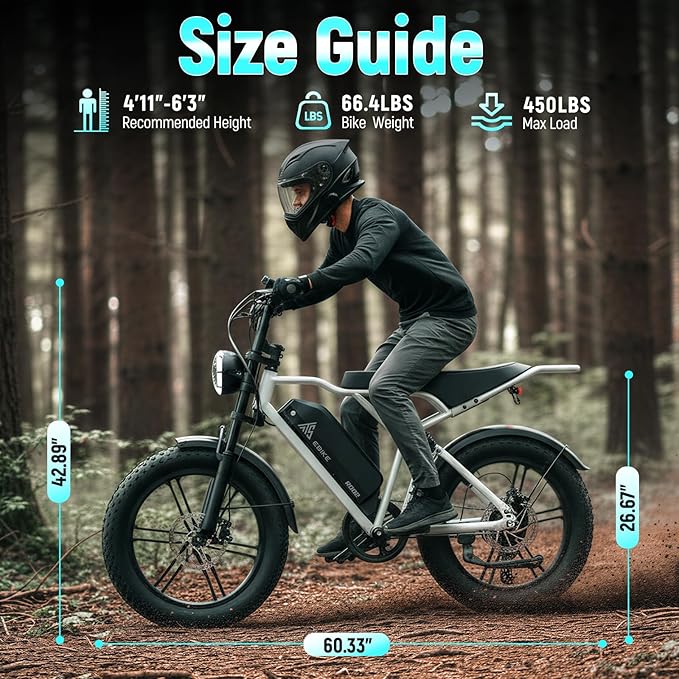 TST Electric Bike for Adults, 1500W Peak Motor, 28 MPH, 20" x 4.0" Fat Tire E-Bike, 48V 15Ah/25Ah Removable Battery, Dual Hydraulic Disc Brakes, Dual Suspension, LCD & APP, UL 2849 Certification