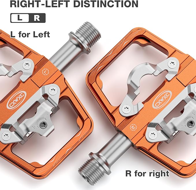 CXWXC Mountain Bike Pedals Compatible with Shimano SPD Cleats - Dual Sided Plat & Clip Pedal, 9/16” Bicycle Platform and Clipless Pedals for Road, MTB, and Hybrid Bikes