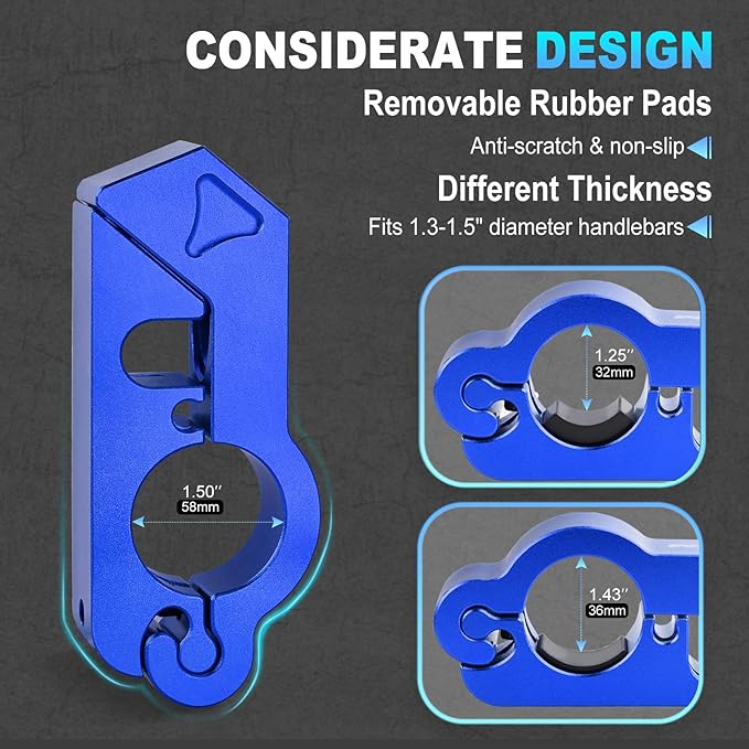 Motorcycle Locks, Brake & Helmet Lock Anti-Theft Grip Lock Combo for All Motorcycle Bike ATV Scooter with Handlebar Diameters Within 1.3-1.5 Inches (Blue)
