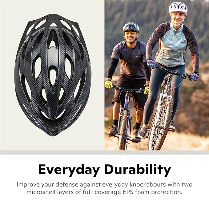 Schwinn Thrasher Helmet for Adults, Size 58-62 cm for Riders Ages 14+, Microshell, Adjustable Dial & Straps, Interior Padding, Air Vents, Lighted or Unlit, Visor, Adult Bike Helmet