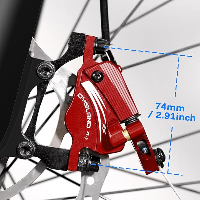 XT-7 Hydraulic Disc Brakes Calipers,Line Pulling/Cable Actuated Front & Rear Brake Calipers for MTB/Mountain Bike/E-Bike.