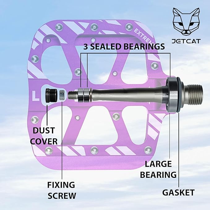 Mountain Bike Pedals Flat - MTB Pedals Flat, Bicycle Pedals, Road Bike Pedals, BMX Pedals, for BMX MTN Road Gravel EBike, Specialized Parts, Adults, Aluminum Metal Stamp 9/16"