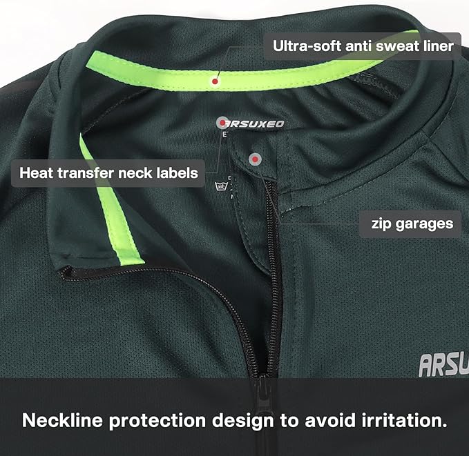 ARSUXEO Men's Short Sleeves Cycling Jersey Bicycle Biking Bike Shirt 636