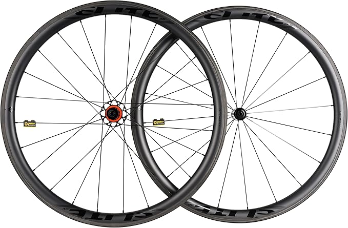 ELITEWHEELS 700c Road Bike Carbon Wheels Bicycle Wheelset Tubular Clincher Tubeless Cycling High TG Brake Surface Taiwan Big Frange Straight Pull 20-24 Hole Hub and Pillar 1423 Spokes