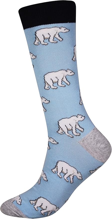 Cansok Men's 2/4 Packs Fun Crazy Novelty Dress Crew Socks