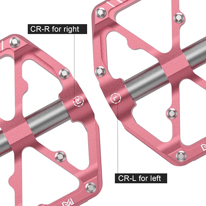MZYRH 3 Bearings Mountain Bike Platform Pedals - Flat Alloy 9/16" Non-Slip Bicycle Pedals