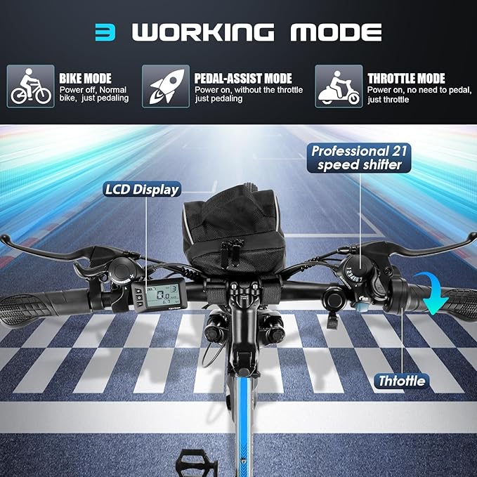Vivi Electric Bike for Adults, 1000W Peak Folding Electric Mountain Bike 26'' Commuter Ebike 22MPH Foldable Ebike Adult Electric Bicycles with Battery, Dual Shock Absorber, SGS Certified to UL2849 | 750W Peak, Commuter Ebike, 22MPH, Removable Battery, ...
