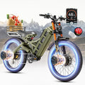 eAhora 2025 Latest Romeo Pro 3/2/Pro 5600W/50Mph 4000W/46Mph Dual Motor Electric Bike for Adults, 60V/80Ah 52V/70Ah 250+Miles Long Range Ebike 26''*4.0 Fat Tire Full Suspension Off-Road Ebike, UL2849