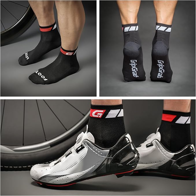 GripGrab Classic Low Cut Summer Cycling Socks Single & Multipack Short Coolmax Bicycle Socks for Spinning Indoor Biking