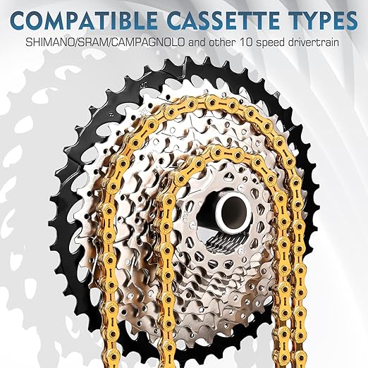 BUCKLOS 6/7/8/9/10/11/12 Speed Bike Chain, High Performance Lightweight Bicycle Chains for Road Bike/Mountain Bike/Ebike,Compatible with Shimano, SRAM, Campagnolo Silver/Gold