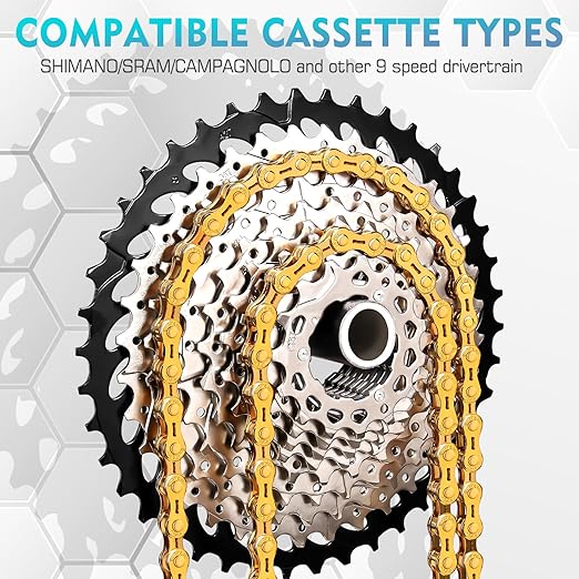 BUCKLOS 6/7/8/9/10/11/12 Speed Bike Chain, High Performance Lightweight Bicycle Chains for Road Bike/Mountain Bike/Ebike,Compatible with Shimano, SRAM, Campagnolo Silver/Gold