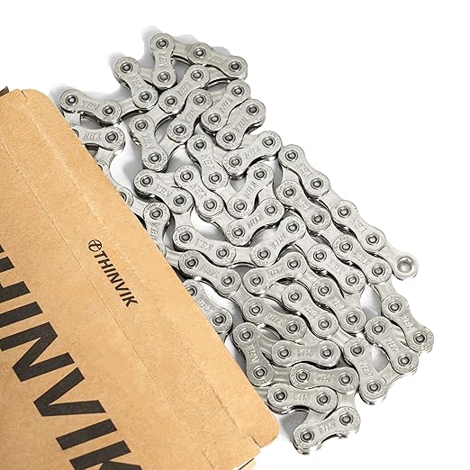Thinvik Bike Chain 10 Speed, 1/2''× 11/128'', 110 Links - Road & Gravel and MTB Chain for Shimano and SRAM(Not for SRAM AXS) - Basic Silver - Quick Link Included