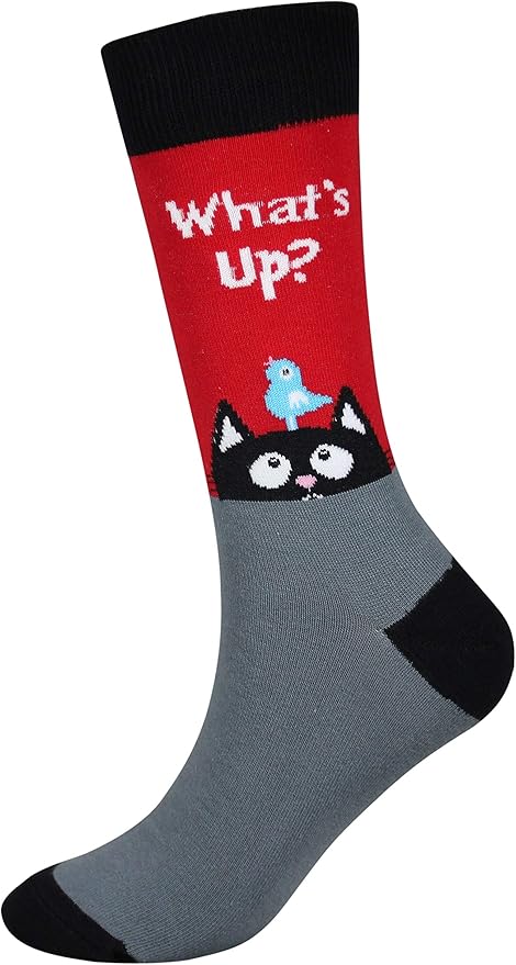 Cansok Men's 2/4 Packs Fun Crazy Novelty Dress Crew Socks