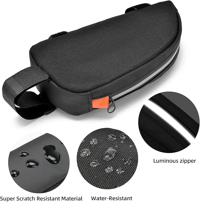 Bike Top Tube Bag Waterproof Bicycle Front Frame Bag Top Tube Bike Pouch for Road Mountain Bicycle Outdoor Cycling Travel Hiking
